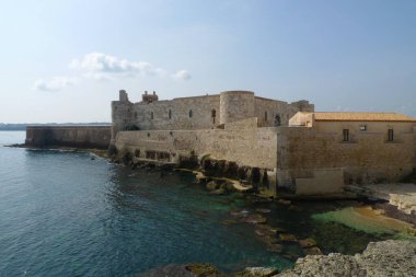 Ortigia manzarası, eski şehir Syracuse, İtalya