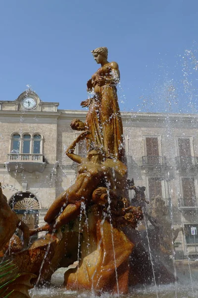 Fonte Diana Siracusa Sicília Itália — Fotografia de Stock