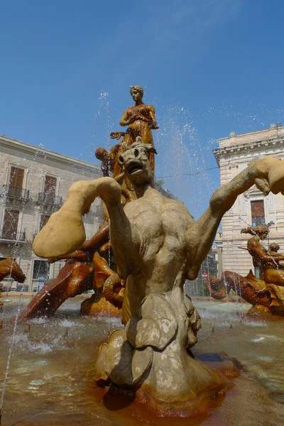 Diana Fontein Siracusa Sicily Italië — Stockfoto