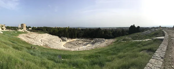 Griechisches Amphitheater Neapolis Siracusa Sizilien Italien — Stockfoto