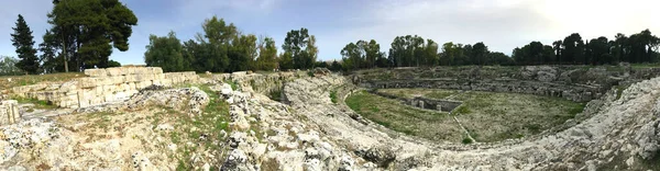 Romeinse Amphiteatre Neapolis Archeolgical Site Siracusa Sicily Italië — Stockfoto