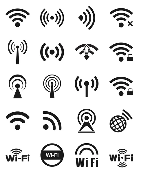 Conjunto de veinte iconos wifi — Archivo Imágenes Vectoriales