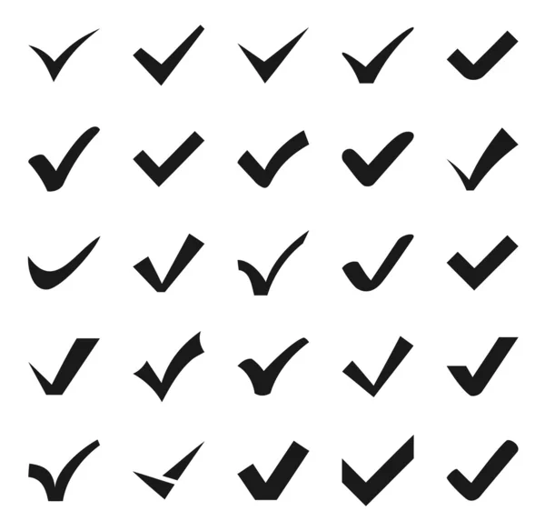 Marca de verificación iconos . — Vector de stock