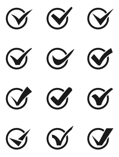 Marca de verificación iconos — Vector de stock