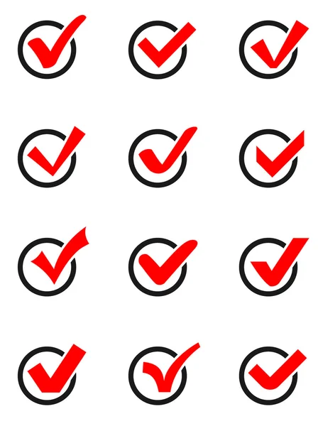 Marca de verificación iconos . — Vector de stock