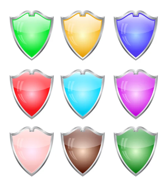 Glossy shields — Stock Vector