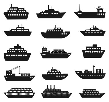 gemi ve tekne Icon set. 