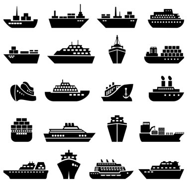 gemi ve tekne Icon set.