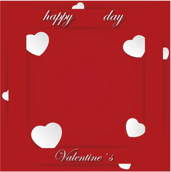 Carte pour la Saint-Valentin sur fond rouge . — Image vectorielle