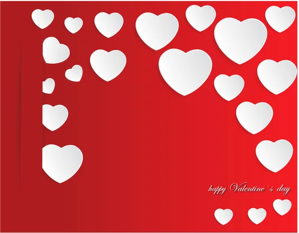 Tarjeta para el Día de San Valentín en un fondo rojo . — Vector de stock
