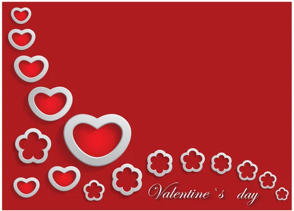 Tarjeta para el Día de San Valentín en un fondo rojo . — Vector de stock