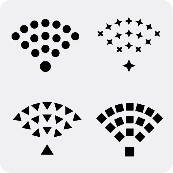 siyah radyo ve wifi simgeler kümesi