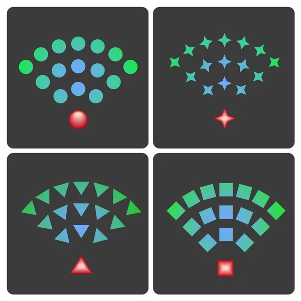 Conjunto de ícones sem fio e wifi vetoriais Vetores De Stock Royalty-Free