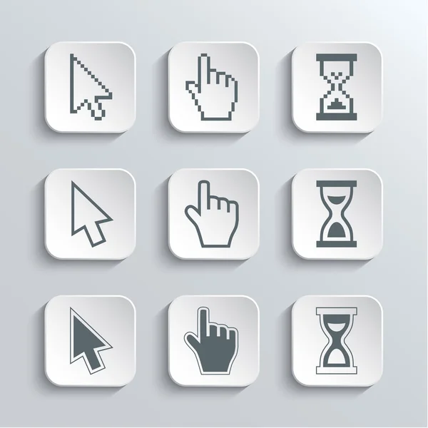 Pixel-Cursor Web-Icons gesetzt — Stockvektor