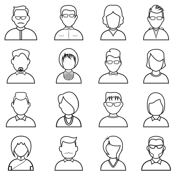 Línea de personas icono . — Vector de stock