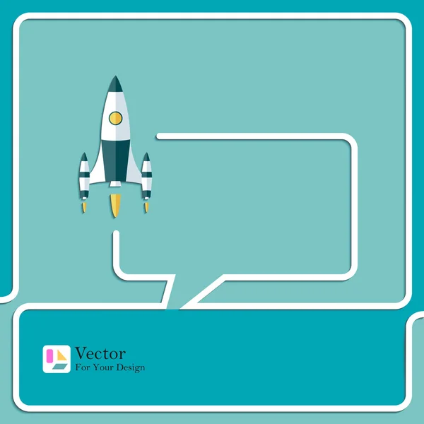 Elkezd megjelöl új projekt rakhatja és a Chat-szimbólum. — Stock Vector