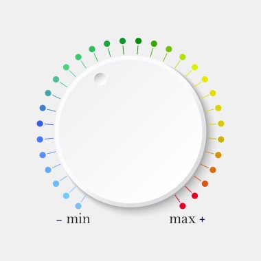 Ses müzik kontrol düğmesi ile Web siteleri için yüksek, düşük ses ayarı bir ölçek