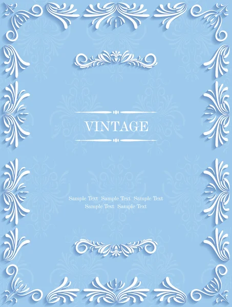 Blauer Vintage Hintergrund mit blumigem Hintergrund — Stockvektor