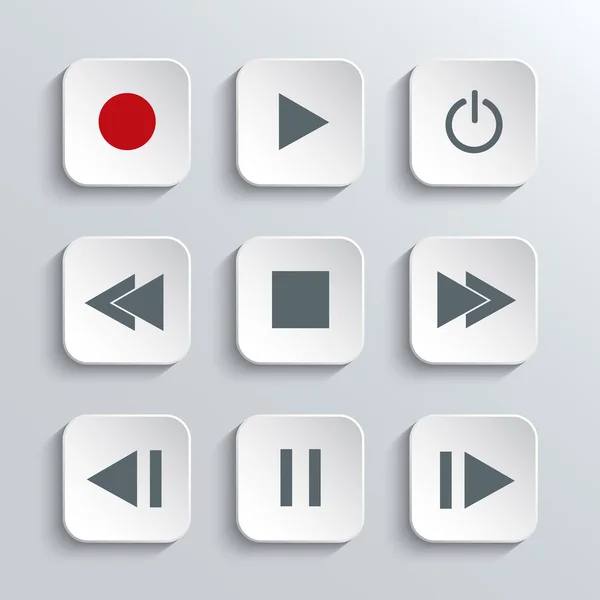 Media player conjunto de ícone de controle Vetores De Bancos De Imagens