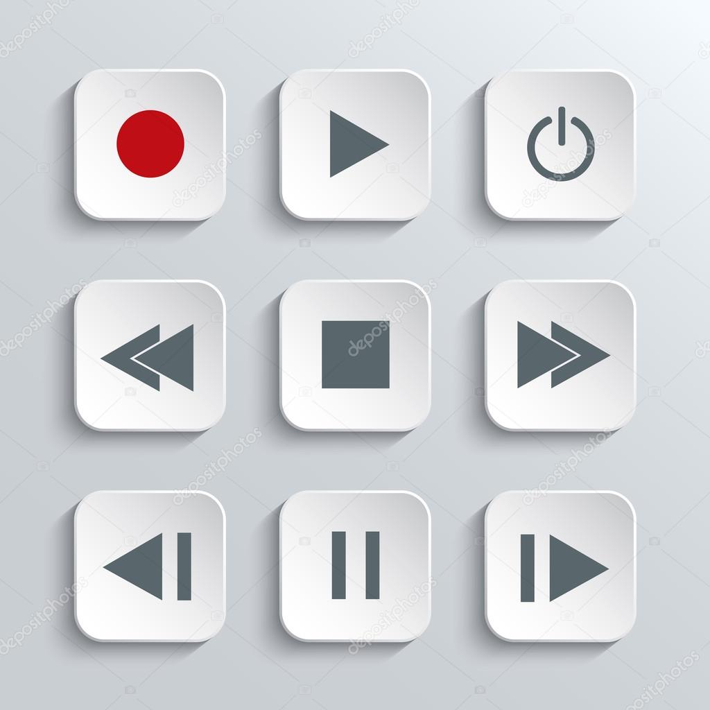 Media player control  icon set 