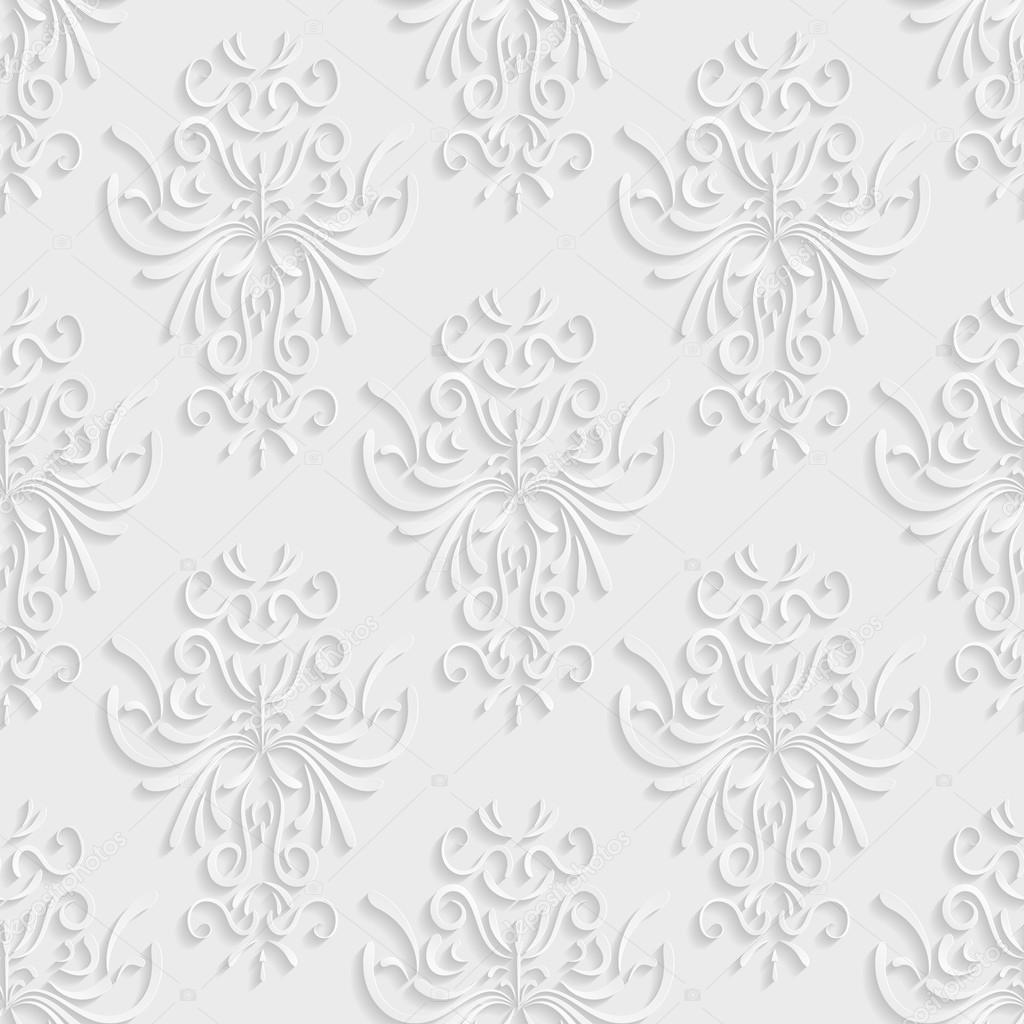 Seamless Background with 3d Floral Pattern