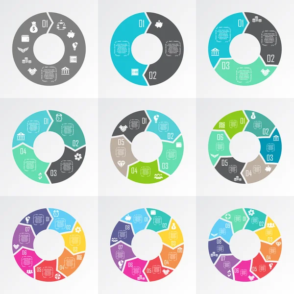 Setas do círculo para infográfico . — Vetor de Stock