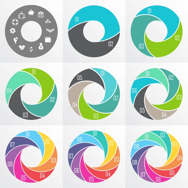 Flechas de círculo para infografía . Vectores de stock libres de derechos