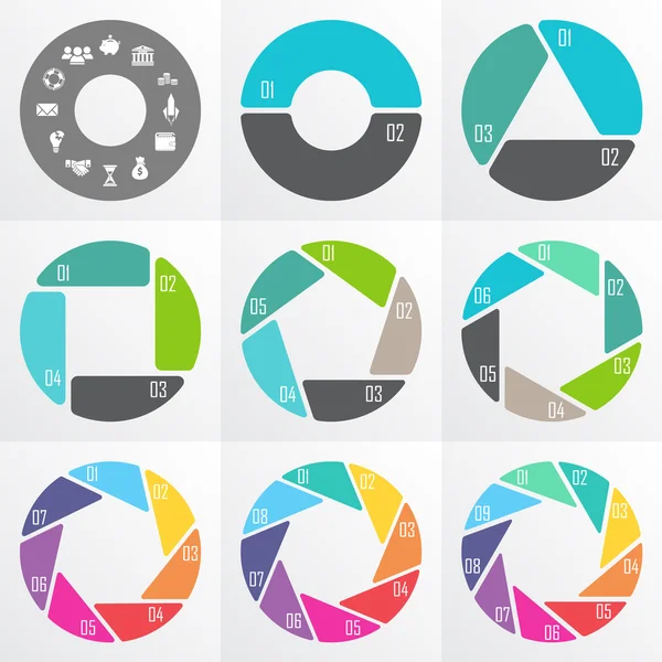 Flechas de círculo para infografía . Vectores de stock libres de derechos