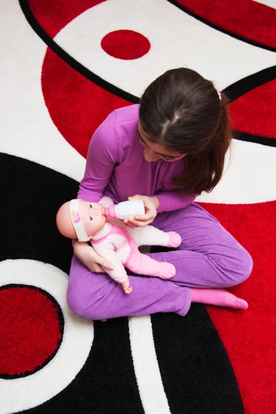 Girl with Doll — Stock Photo, Image