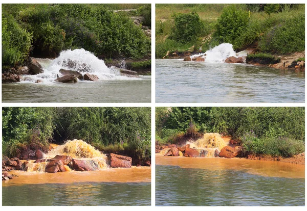 Verschmutzter Fluss lizenzfreie Stockfotos