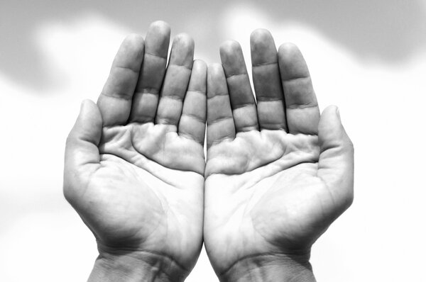 Hands cupped