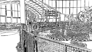 Print Building view with landmark of Davanagere is the city in India. Vektörde elle çizilmiş çizim çizimi.