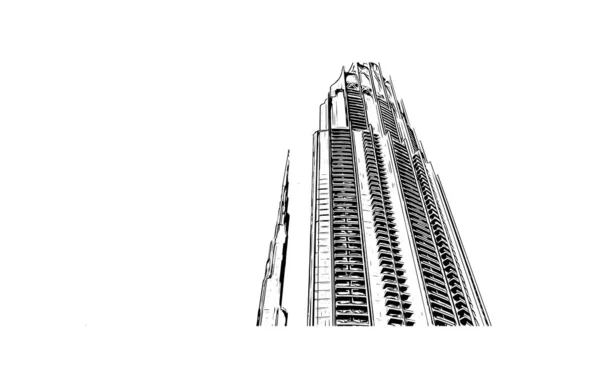 Print Vue Imprenable Sur Dubaï Est Une Ville Des Émirats — Image vectorielle