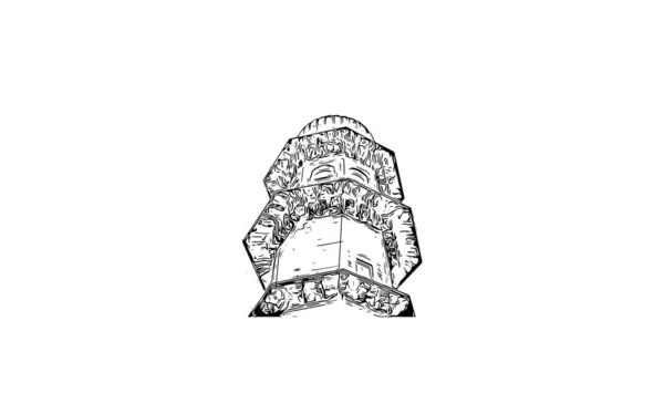 Print Вид Здание Достопримечательностью Бхопала Город Индии Ручной Рисунок Векторе — стоковый вектор