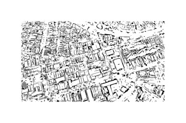 Campinas, Brezilya 'nın güneydoğusunda yer alan bir şehirdir. Vektörde elle çizilmiş çizim çizimi.