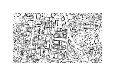 Campinas, Brezilya 'nın güneydoğusunda yer alan bir şehirdir. Vektörde elle çizilmiş çizim çizimi.