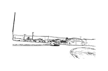 Campo Largo, Brezilya 'da bir şehirdir. Vektörde elle çizilmiş çizim çizimi.