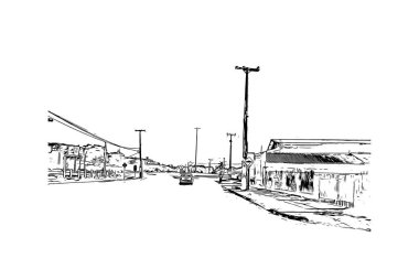 Campo Largo, Brezilya 'da bir şehirdir. Vektörde elle çizilmiş çizim çizimi.