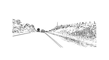 Campo Largo, Brezilya 'da bir şehirdir. Vektörde elle çizilmiş çizim çizimi.