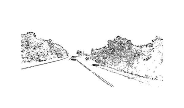 Stampa Vista Edificio Con Punto Riferimento Campo Largo Comune Brasile — Vettoriale Stock