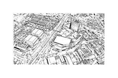 Floridablanca, Kolombiya 'da bir şehirdir. Vektörde elle çizilmiş çizim çizimi.