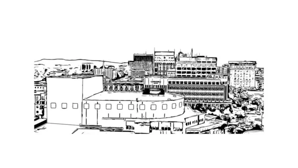 Das Gebäude Mit Dem Wahrzeichen Greenvilles Ist Eine Stadt South — Stockvektor