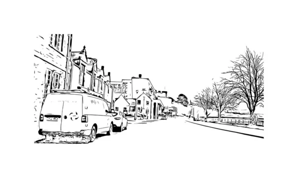 Print Vue Imprenable Sur Inverness Est Une Ville Écosse Illustration — Image vectorielle