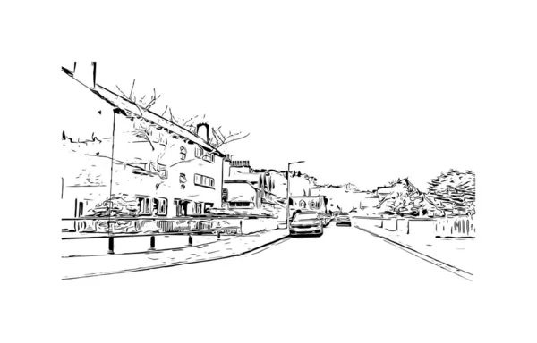 Print Vue Imprenable Sur Inverness Est Une Ville Écosse Illustration — Image vectorielle