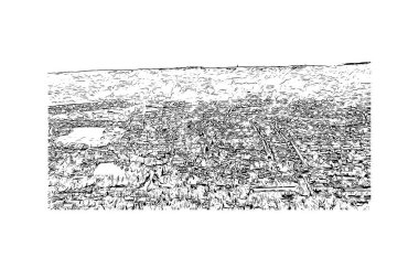 Jena, Almanya 'da Jena eyaletinde yer alan bir şehirdir. Vektörde elle çizilmiş çizim çizimi.