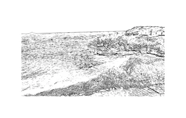 Manga Del Mar Menor Manzaralı Bir Deniz Kenarı Tükürüğü Spanya — Stok Vektör