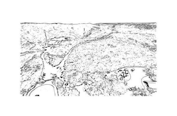 Print Vue Sur Bâtiment Avec Point Repère Laguna Beach Est — Image vectorielle