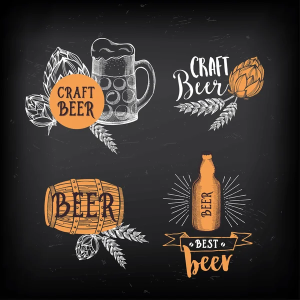 Beer restaurant cafe badges — Stock Vector