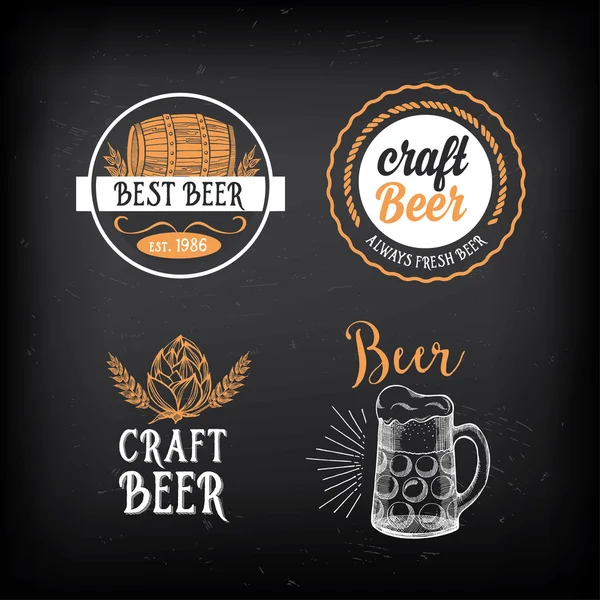 Badges de café restaurant bière — Image vectorielle