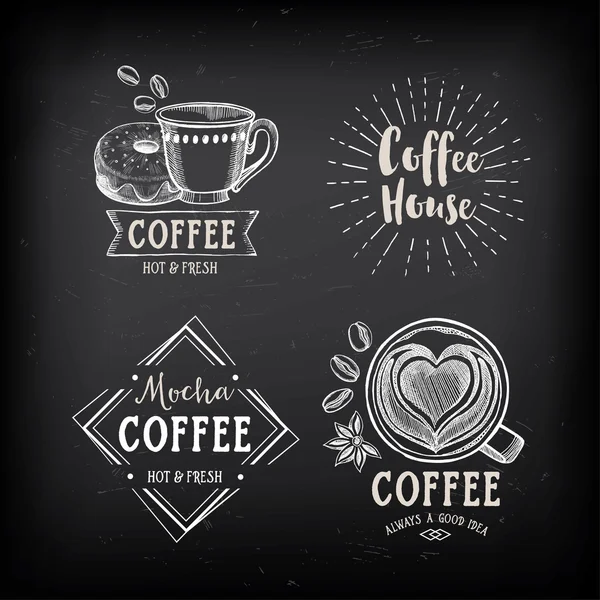 Coffee restaurant cafe badges — Stock Vector